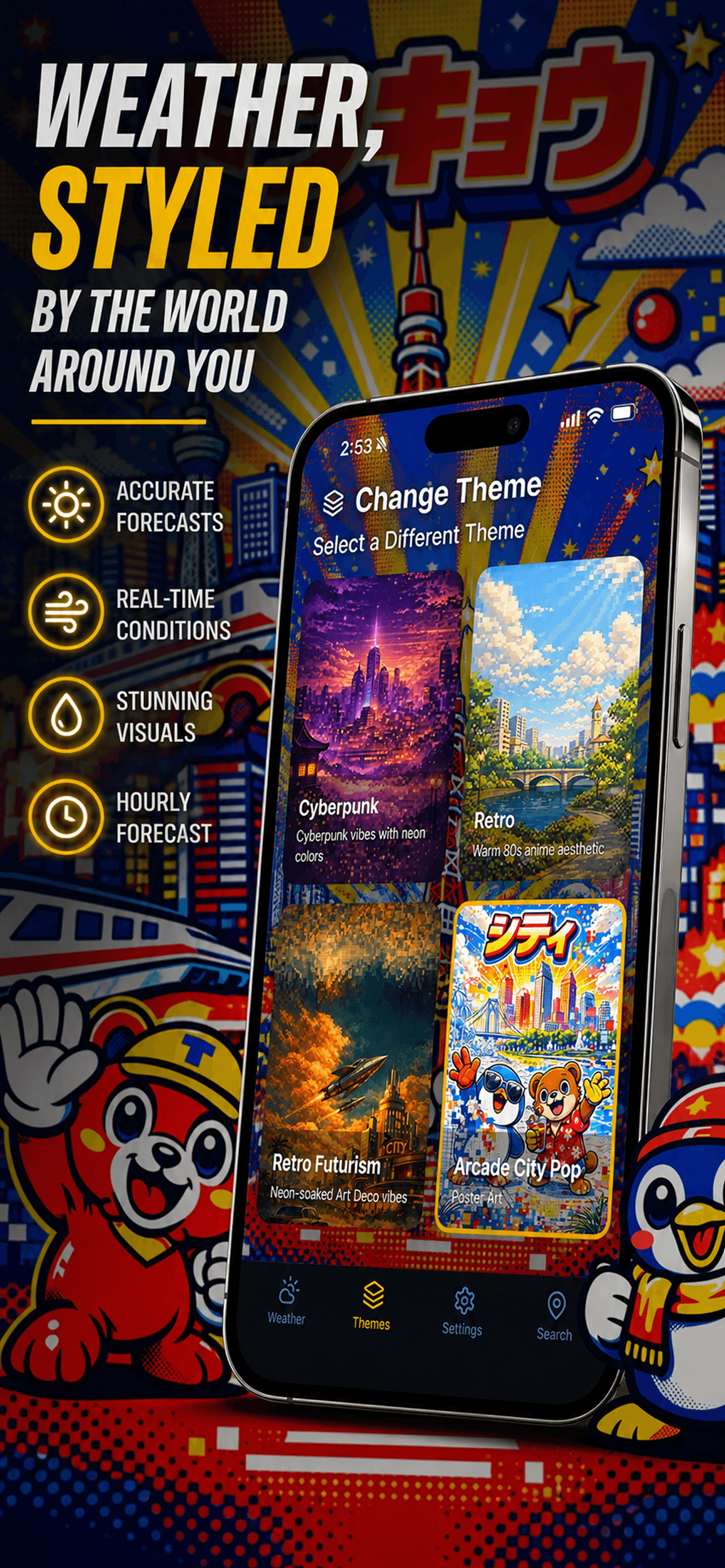 Weather Worlds theme collection App Store preview.